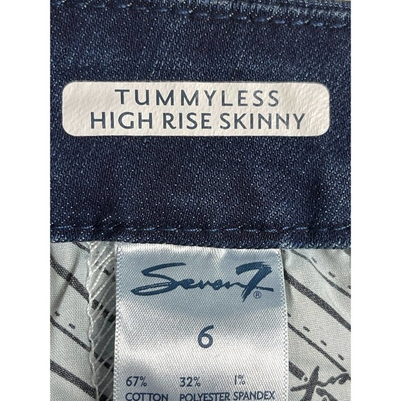 Seven7 Tummyless High Rise Womens 6 Stretch Skinny Jeans Blue Denim - Picture 8 of 13